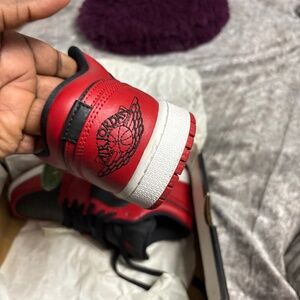 Jordan 1 lows red and black